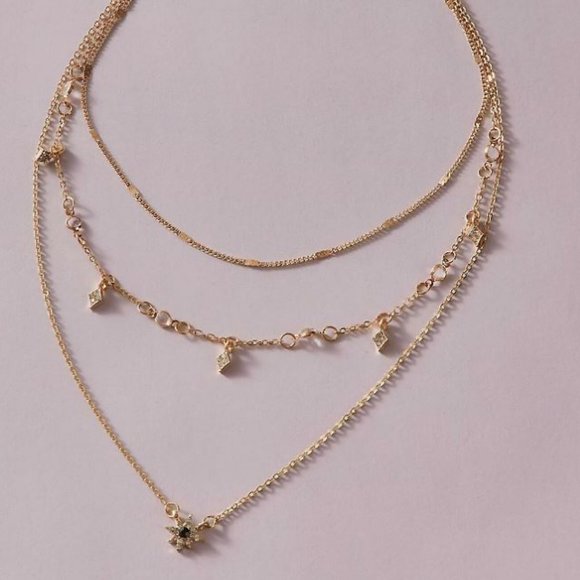 ❤️ 3/$30 Layered Stars & Black Sun Necklace - Picture 3 of 10